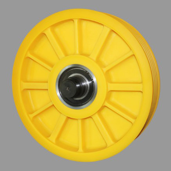 Centrifugal polymerized one-piece metal bushing nylon sheave(with 12 stiffeners without lightening holes)