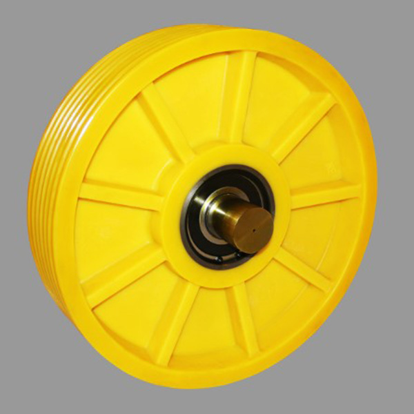 Centrifugal polymerized one-piece metal bushing nylon sheave(with 9 stiffeners without lightening holes)