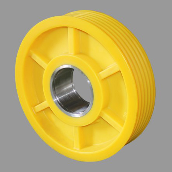Centrifugal polymerized one-piece metal bushing nylon sheave(with 6 stiffeners without lightening holes)